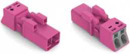 Plug, 2 pole, spring-clamp connection, 0.25-1.5 mm², pink, 890-292/082-000