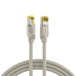 Patch cable, RJ45 plug, straight to RJ45 plug, straight, Cat 6A, S/FTP, LSZH, 10 m, gray