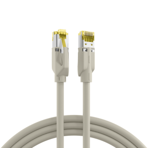 Patch cable, RJ45 plug, straight to RJ45 plug, straight, Cat 6A, S/FTP, LSZH, 50 m, gray
