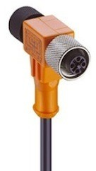 Sensor actuator cable, M12 (3 pole, socket) to M12 (3 pole, socket), 3 pole, 2 m, PUR, black, 4 A, 43782