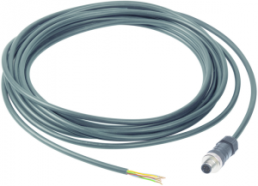 Sensor actuator cable, M12-cable plug, straight to open end, 8 pole, 5 m, PVC, black, 2 A, 960 860 01