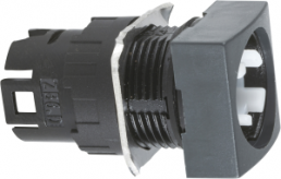 Selector switch, latching, waistband square, front ring black, 2 x 90°, mounting Ø 16 mm, ZB6CD08