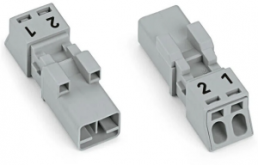 Plug, 2 pole, push-in, 0.25-1.5 mm², gray, 890-252