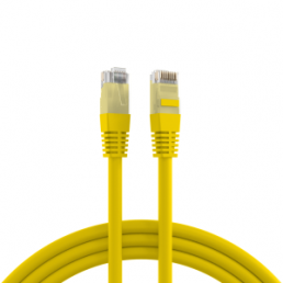 Patch cable, RJ45 plug, straight to RJ45 plug, straight, Cat 5e, U/UTP, PVC, 20 m, yellow