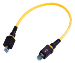 Patch cable, RJ45 plug, straight to RJ45 plug, straight, Cat 6A, PUR, 3 m, yellow