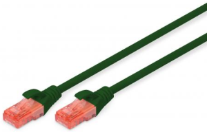 Patch cable, RJ45 plug, straight to RJ45 plug, straight, Cat 6, U/UTP, PVC, 3 m, green