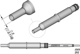 JBC Nano hot air nozzle, J325010/3.0 mm, straight