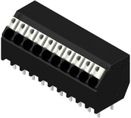 PCB terminal, 10 pole, pitch 3.5 mm, AWG 28-14, 10 A, spring-clamp connection, black, 1885730000