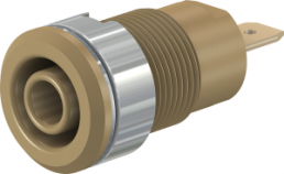 4 mm socket, flat plug connection, mounting Ø 12.2 mm, CAT III, brown, 23.3000-27