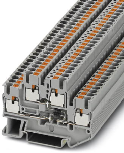 Component terminal block, push-in connection, 0.14-4.0 mm², 4 pole, 500 mA, 6 kV, gray, 3211433