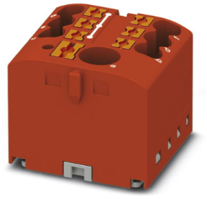 Distribution block, push-in connection, 0.14-4.0 mm², 7 pole, 24 A, 6 kV, red, 3273464