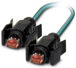 Network cable, RJ45 plug, straight to RJ45 plug, straight, Cat 5e, SF/UTP, PUR, 5 m, blue