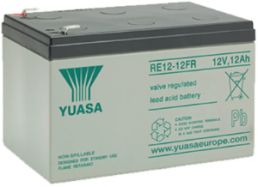 Lead-battery, 12 V, 12 Ah, 151 x 98 x 98 mm, faston plug 6.35 mm