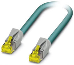 Patch cable, RJ45 plug, straight to RJ45 plug, straight, Cat 6A, S/FTP, PUR, 1 m, blue