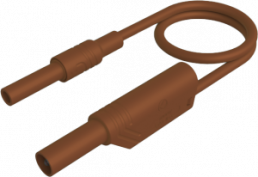 Measuring lead with (4 mm plug, straight) to (4 mm socket, straight), 1 m, brown, PVC, 2.5 mm², CAT II