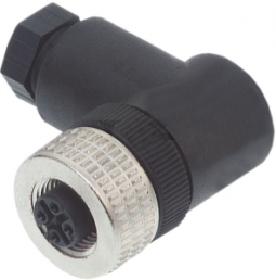 Sensor actuator cable, M12-cable socket, angled to open end, 5 pole, 25 m, PUR, black, 4 A, XZCP1264L25