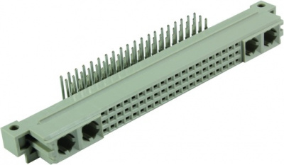 Female connector, type M, 60 pole, a-b-c, pitch 2.54 mm, Solder pin, angled, 09732606801