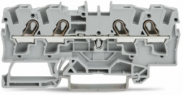 4-wire feed-through terminal, spring-clamp connection, 0.5-6.0 mm², 1 pole, 32 A, 8 kV, gray, 2004-1401
