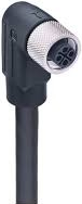 Sensor actuator cable, M12-cable socket, angled to open end, 4 pole, 15 m, PVC, black, 16 A, 934850008