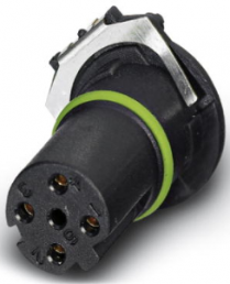Socket, M12, 4 pole, solder connection, push-in, straight, 1551451