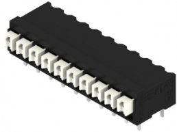 PCB terminal, 10 pole, pitch 3.81 mm, AWG 28-14, 12 A, spring-clamp connection, black, 1876000000