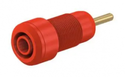 2 mm panel socket, round plug connection, mounting Ø 10.5 mm, red, 65.3304-22