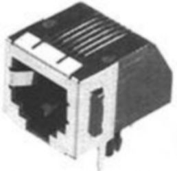 Socket, RJ11/RJ12/RJ14/RJ25, 6 pole, 6P6C, Cat 3, solder connection, through hole, 5555154-1