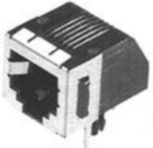 Socket, RJ11/RJ12/RJ14/RJ25, 6 pole, 6P6C, Cat 3, solder connection, through hole, 5555140-1
