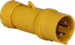 CEE plug, 5 pole, 16 A/100-130 V, yellow, 4 h, IP44, PKX16M415