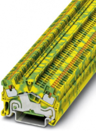 Protective conductor terminal, push-in connection, 0.14-1.5 mm², 2 pole, 6 kV, yellow/green, 3214563