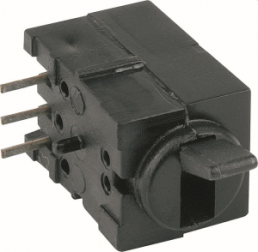 Toggle switch, black, 1 pole, latching/groping, On-(On), 6 VA/60 VAC, tin-plated, 1847.6031