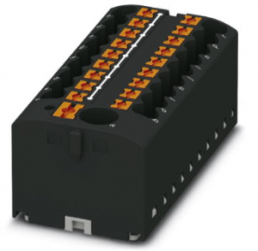 Distribution block, push-in connection, 0.14-4.0 mm², 19 pole, 24 A, 6 kV, black, 3273388