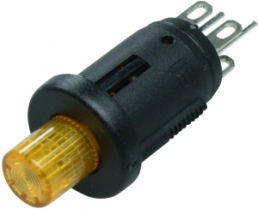 Pushbutton switch, 2 pole, yellow, illuminated , 0.2 A/60 V, mounting Ø 5.1 mm, IP40, 0041.8857.1137