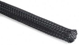 Polyester braided sleeve, inner Ø 35 mm, range 18-54 mm, black, halogen free, -50 to 150 °C
