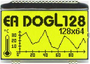 Graphic display EA DOGL128E-6, 128 x 64 pixels, 64 x 36 mm