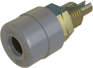 4 mm socket, screw connection, mounting Ø 8 mm, CAT O, gray, BIL 20 GR AU