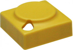 Push button, with LED window, pitch 16 mm, (L x W x H) 15.5 x 15.5 x 6.8 mm, yellow, for single pushbutton, 829.000.081