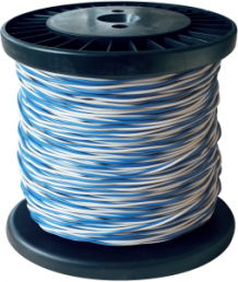 PVC-switching wire, Yv, blue/white, outer Ø 1.1 mm