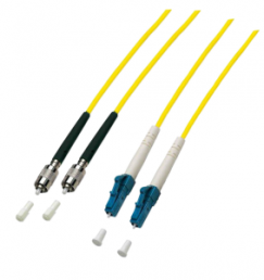 FO patch cable, FC to LC duplex, 1 m, OS2, singlemode 9/125 µm