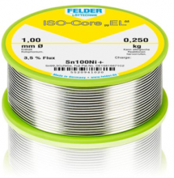Solder wire, lead-free, Sn100Ni+, Ø 1 mm, 250 g