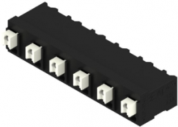 PCB terminal, 6 pole, pitch 7.5 mm, AWG 28-14, 12 A, spring-clamp connection, black, 1869780000