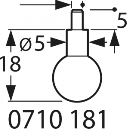 Measuring insert for dial gauges 0701, M2.5, 0710 181, ball 7.0 mm