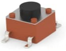 Short-stroke pushbutton, 1 Form A (N/O), 50 mA/24 VDC, unlit , actuator (black, L 1.4 mm), 1.56 N, SMD
