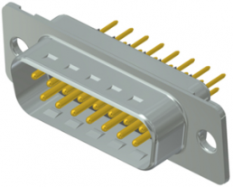 D-Sub plug, 15 pole, standard, equipped, straight, solder pin, 163B11129X