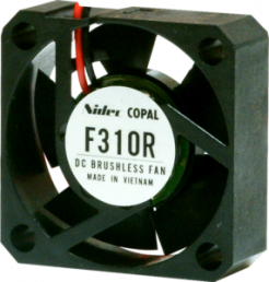 DC axial fan, 12 V, 30 x 30 x 10 mm, 5.4 m³/h, 17 dB, slide bearing, Nidec Copal, F310R-12LC
