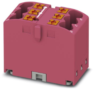 Distribution block, push-in connection, 0.14-4.0 mm², 6 pole, 24 A, 6 kV, pink, 3273281