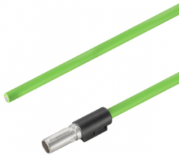 Sensor actuator cable, M12-cable plug, straight to open end, 4 pole, 1 m, PUR, green, 4 A, 2003890100