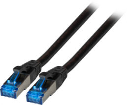 Patch cable highly flexible, RJ45 plug, straight to RJ45 plug, straight, Cat 6A, S/FTP, LSZH, 0.15 m, black