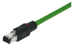 Patch cable, RJ45 plug, straight to open end, Cat 5, PUR, 20 m, green