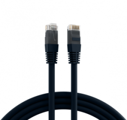 Patch cable, RJ45 plug, straight to RJ45 plug, straight, Cat 6A, U/UTP, PVC, 7.5 m, black